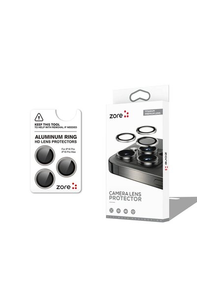 zore iPhone 16 Pro Max Camera Lens Protector Sapphire Non-Distorting Image Quality Anti-Glare Premium Shrp