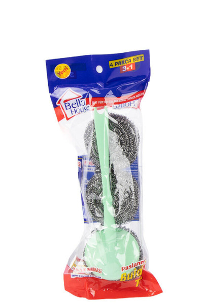 Generic Brand Long Handle Dishwashing Wire with Replacement Heads (Handle Col...
