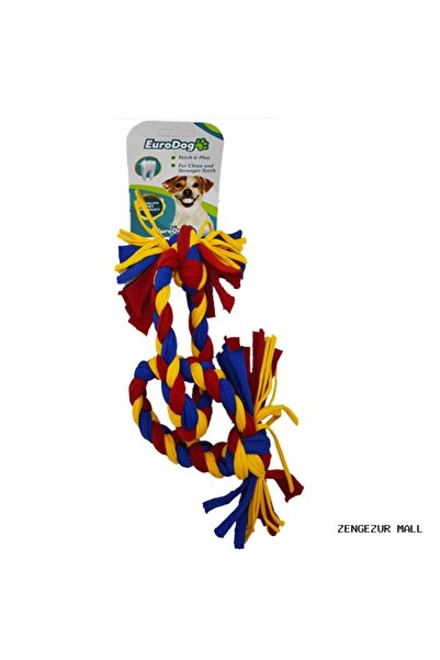 Eurodog Zengezur Dog Dental Floss 2 Rings (175313) 35cm (Yellow-Red-Blue)