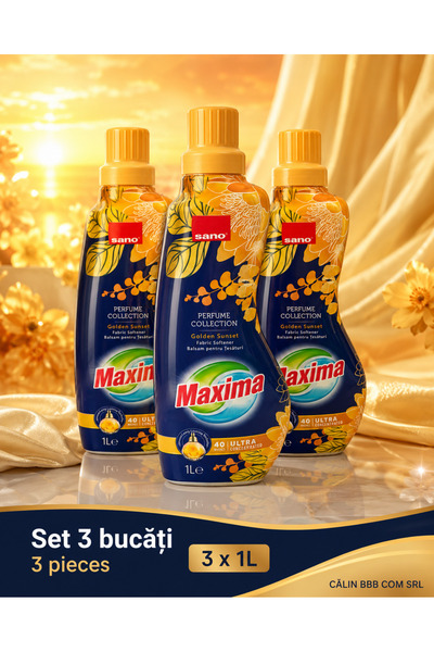 Sano Set 3 x Maxima Perfume Collection Golden Sunset, Balsam de rufe ultra-co...