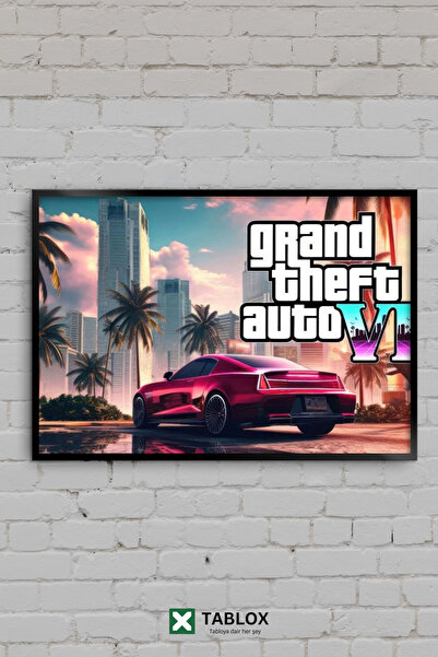 TABLOX GTA 6 Grand Theft Auto VI Παιχνίδι Ροζ Αυτοκίνητο Μαϊάμι Διακοσμητικός...