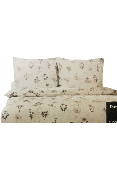 NO BRAND Lenjerie de pat din bumbac satinat 160 x 200 + 2 fețe de pernă FLORI...