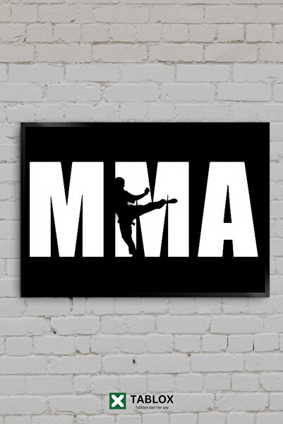 TABLOX Tipografie MMA pentru arte marțiale mixte, aspect cadru alb-negru, pic...