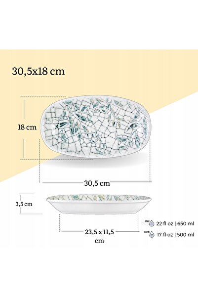 NO BRAND Vas oval adânc din porțelan Wilmax 30,5 x 18 cm