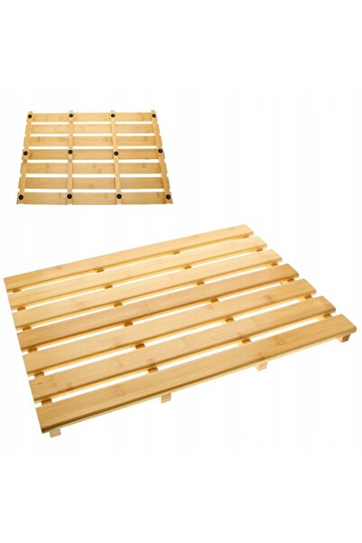 MPLCO Covoraș de baie din bambus cu bază din lemn 53x 35.5x 2.5cm