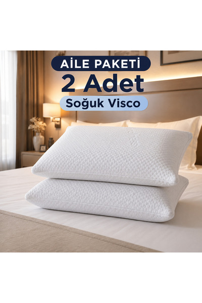 Uykuva Icecool 100% Visco Orthopedic Pillow 60X40X13 Cold Visco (2 Pieces)