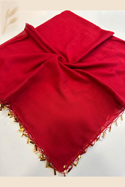 KB Bursa İpek Hand Embroidered Gold Yellow Sequin Solid Color Writing Gift Bo...