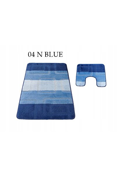NO BRAND Covor de baie 04N albastru Set 50cmx80cm 40cmx50cm