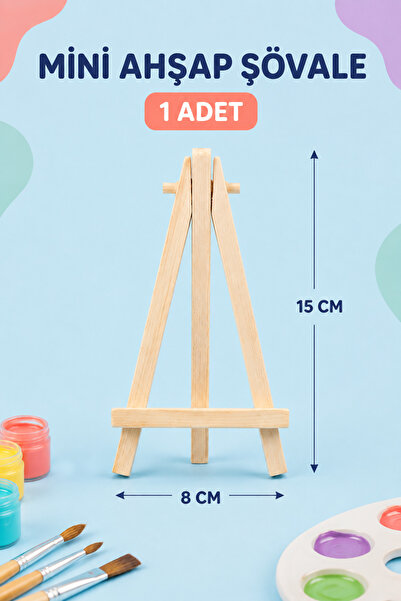 Minopi 1 Adet Mini Ahşap Şövale 15 cm Masaüstü Resim ve Boyama Şövalesi