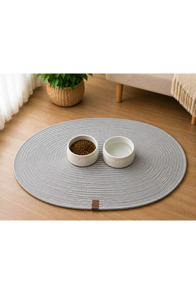 ÖRGÜM Handmade Cat Food Mat Runner Supla Multi-Purpose Decorative Mat Cat Foo...