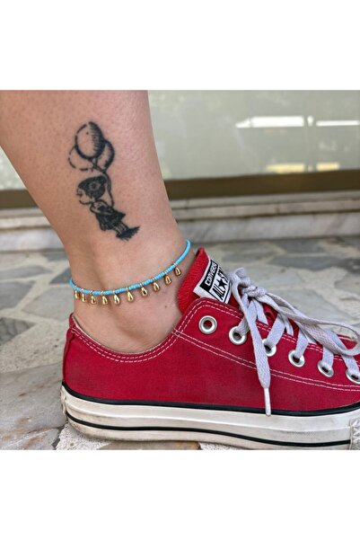 nesdesignn Drop Stone Afghan Beaded Anklet (Blue)