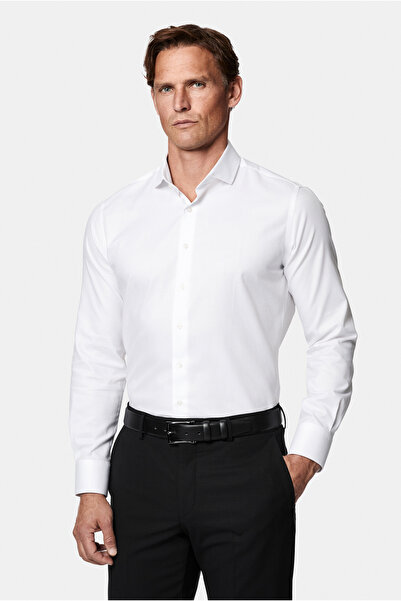 Abdullah Kiğılı Long Sleeve Slim Fit Classic Patterned 100% Cotton Shirt