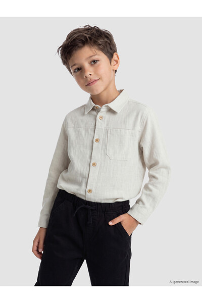 LC Waikiki Nevavm Farkıyla Boy's Basic Shirt