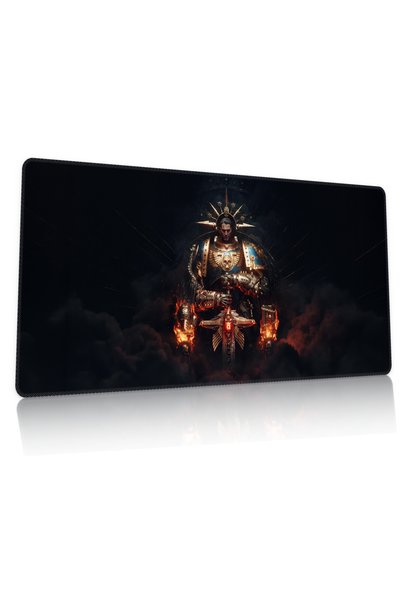 Duvarda Titus Warhammer Gaming Oyuncu 90x40 cm Mousepad Dikişli Kaymaz Taban XL