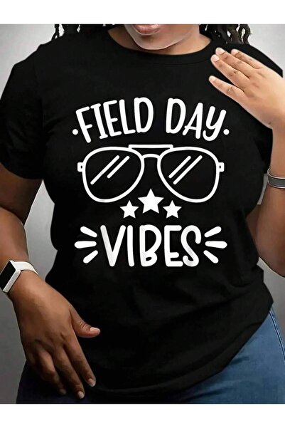 2BIR 2026 Happy Field Day Vibes Teacher Boy Back To School Black Graphic T Sh...