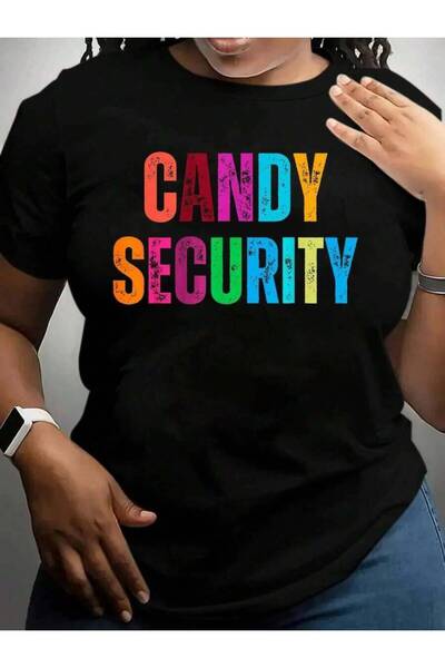 k222 Candy Security Funny Costume Halloween Black Graphic T Shirts Tee