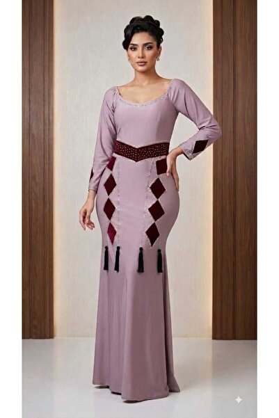 SERA Luxury Embroidery Evening Dress Pink Crystal"
