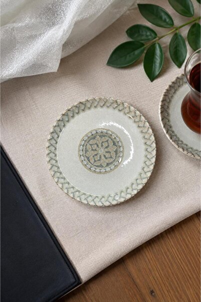 ALBETTO Set of 6 Porcelain Tea Plates, Porcelain Tea Plate Ethnic