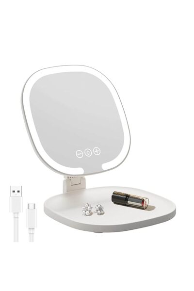 Generic Brand Rechargeable LED Lighted Makeup Mirror for Travel, Portable Fol...
