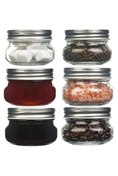 Generic 150ml Glass Mason Jars with Lids – 6 Pack Regular Mouth Canning Jars ...