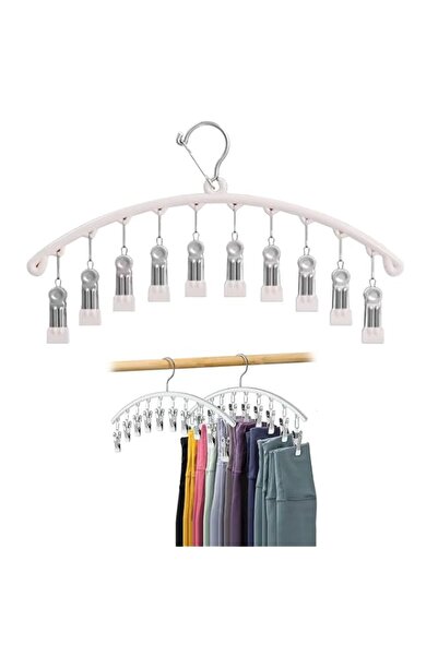 Generic SYOSI 2 Pcs Legging Hangers, Pants Hanger for Closet with 10 Clips an...