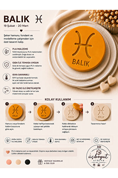ÜÇ BOYUT ATÖLYE Zodiac Sugar Paste & Fondant Mold