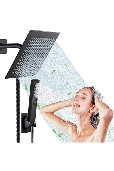 Generic Tazweeq Rain Shower System with Handheld Shower,Shower Head,6'' Stain...