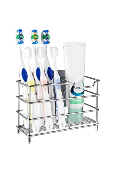 Generic Stainless Steel Toothbrush Holder Wall Mounted, 7 Slot Bathroom Stora...