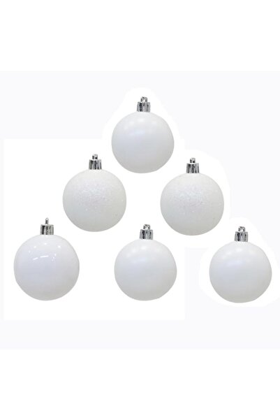 Generic White Christmas Ornament Balls, Glitter and Matte Finish, Shatterproo...