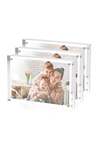 Generic Brand Sezanrpt 3 Pack Acrylic Picture Frames 5x7 Inch Free Standing, ...