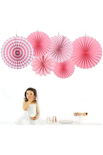 Generic Brand AMFIN® Western Printed Paper Fan Decoration (Polka Dots Stripes...