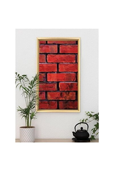 Generic Brand 'Old Red Wood' Digitally Printed Wall Poster with Photo Frame b...