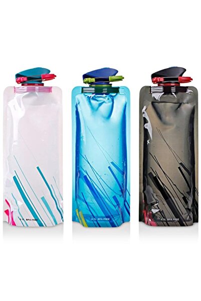 Generic Foldable Water Bottle, 3 Pack Flexible Foldable Sports Bottle Reusabl...