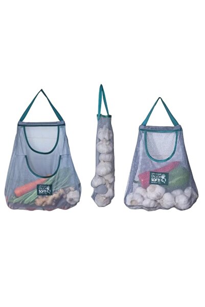 Generic HANNEA® 3pcs Hanging Mesh Storage Bags Reusable Produce Bags Dual Poc...
