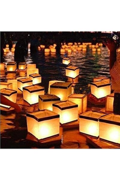Generic Brand 10PCS 15x15CM Floating Water Candle Chinese Paper Lanterns, Squ...