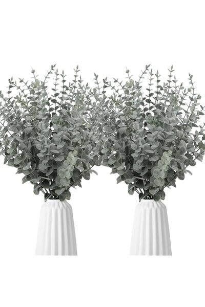 Generic 50 Pcs Artificial Eucalyptus Leaves 15 inch Real Touch Faux Eucalyptu...