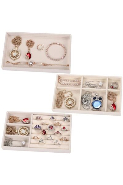 Generic Valyria Velvet Empty Ring Earrings Tray Box Showcase Display Jewelry ...
