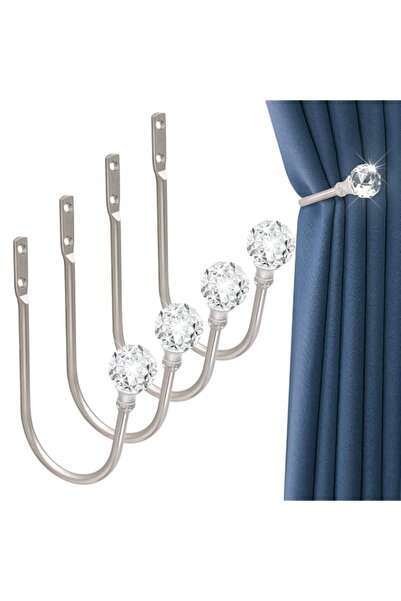 Generic Brand SEGNAYEN Curtain Holdback, Crystal Curtain Tiebacks Hooks Set o...