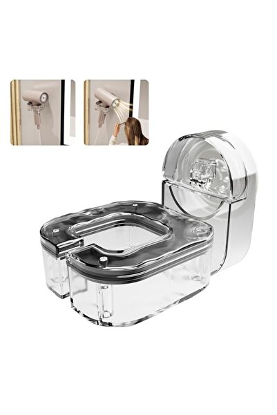 Generic Tazweeq Acrylic Hair Dryer Holder Wall Mounted, Wall Mounted Suction ...