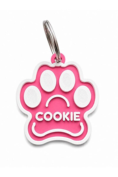 Genel Markalar Kişiye Özel Kedi Köpek Pati 3D Baskı Künye İsimlik