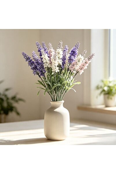 idei Buchet artificial de lavandă 10 crengi 34 cm, ramuri flexibile, decor fl...