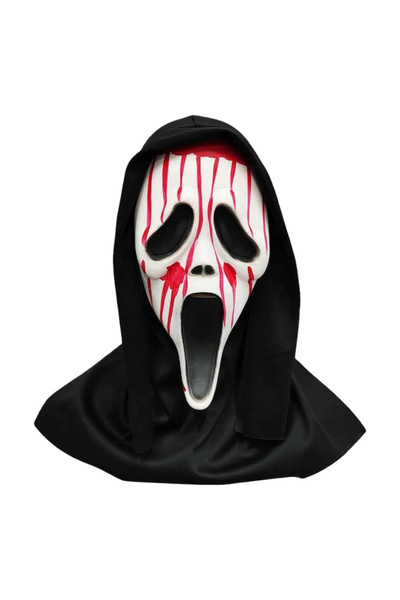 OEM Masca de Halloween Fantomă Sângeroasă 30cm cu glugă, Horror realist, Roșu...