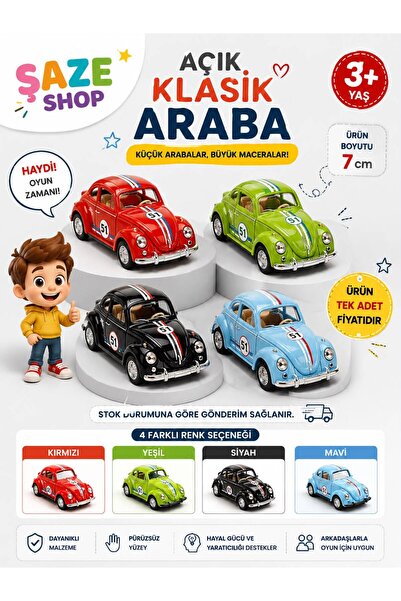 SAZE Şaze Shop Open Classic Car 7 cm Retro Toy Car 3+ Years Old Single