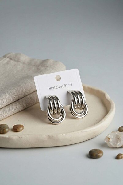 Inure Jewelry 316L Steel Silver Color Bohemian Hoop Model Earrings