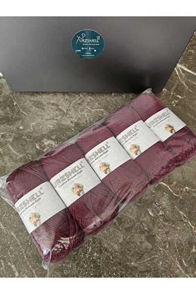 urzsmell Cotton Knitting Yarn 5-Pack 500 Gr. Bordo (Adet 100Gr, 200Mt Dir.)