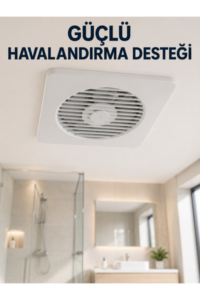 Genel Markalar Dekoratif Banyo ve Mutfak Aspiratörü 150 mm 20,8 x 20,8 cm 20 ...