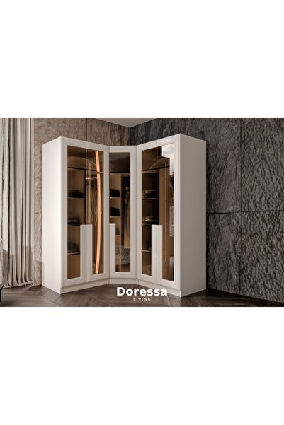 Doressa Living Race 5 Kapılı Reflekte Camlı Köşe Gardırop