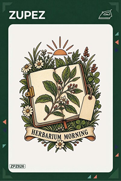 zupez ZPZ826 – Herbarium Morning Ütüyle Uygulanabilir Transfer Baskı
