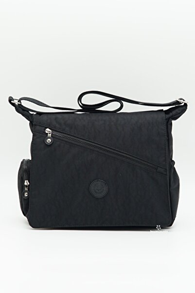 Jasmin Women's Black Waterproof Crinkle Fabric Multi-Compartment Cross Strap ...