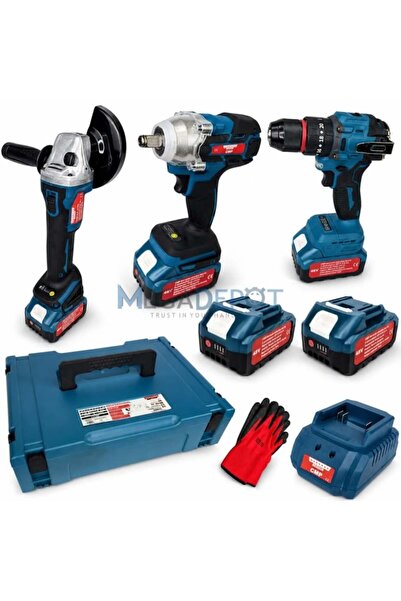 Campion Set 3 scule cu 2 acumulatori 48v, Polizor Unghiular, Cheie impact, Ma...